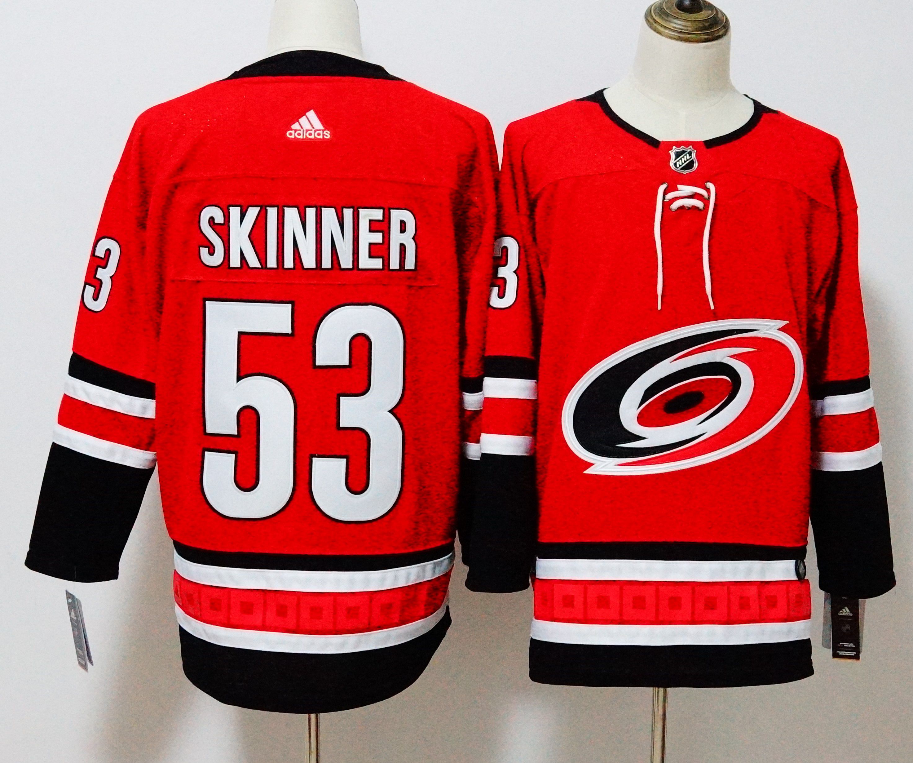Men Carolina Hurricanes #53 Skinner Red Hockey Stitched Adidas NHL Jerseys